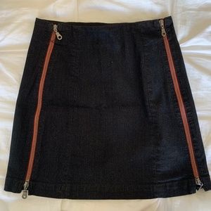 Carmar Black Denim Skirt With Red Zippers